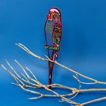 Load image into Gallery viewer, Parakeet Bookmark: Hot Pink/Red