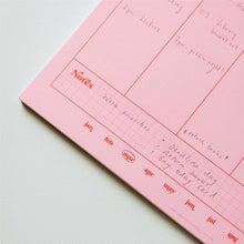 Load image into Gallery viewer, A4 Weekly Planner Pad | Pink & Red
