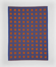 Load image into Gallery viewer, Squares Woven Terry Tea Towel – Burgundy/Blue