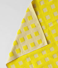 Load image into Gallery viewer, Squares Woven Terry Tea Towel – Oat/Yellow