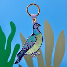 Load image into Gallery viewer, Feral Pigeon Key Fob: Lilac Grey