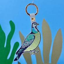 Load image into Gallery viewer, Feral Pigeon Key Fob: Lilac Grey