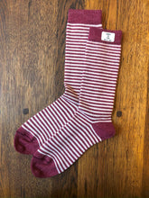 Load image into Gallery viewer, Ladies Alpaca Stripey Socks: Forest Green Stripe / US Size 6-5 - 9.5 / UK 4-7 / EU 37-40