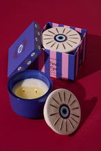 Load image into Gallery viewer, Charmed Glass Candle Evil Eye - Incense & Smoke