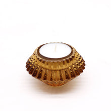 Load image into Gallery viewer, Flower Flip Candle / Tealight Holder - Antique Amber