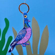 Load image into Gallery viewer, Feral Pigeon Key Fob: Lilac Grey
