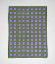 Load image into Gallery viewer, Squares Woven Terry Tea Towel – Olive/Lilac