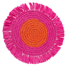 Load image into Gallery viewer, Pink & Orange Paper Raffia Placemats for Table, Home Décor