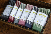 Load image into Gallery viewer, Ladies Alpaca Stripey Socks: Forest Green Stripe / US Size 6-5 - 9.5 / UK 4-7 / EU 37-40