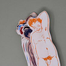Load image into Gallery viewer, Relaxed Nude Hand Painted Leather Bookmark