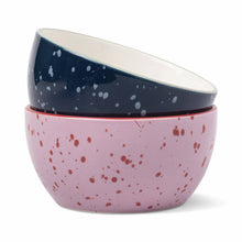 Load image into Gallery viewer, Here's How The Bella Dipping Bowls - Set of 2 - Navy & Lilac Splatter
