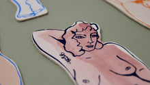 Load image into Gallery viewer, Relaxed Nude Hand Painted Leather Bookmark
