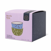 Load image into Gallery viewer, Here's How The Bella Dipping Bowls - Set of 2 - Blue &amp; Olive Splatter
