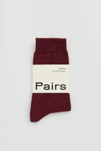 Load image into Gallery viewer, Dark Plum Merino Socks: Burgundy / Large (UK 11-13)
