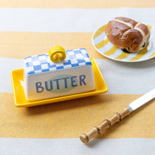 Load image into Gallery viewer, Blue Check Butter Dish | Everyday Kitchenware |
