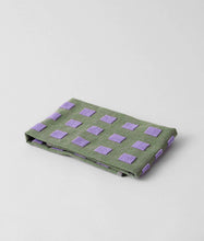 Load image into Gallery viewer, Squares Woven Terry Tea Towel – Olive/Lilac
