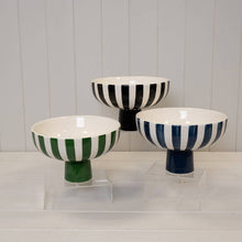 Load image into Gallery viewer, Painted Striped Ceramic Bowl: Blue
