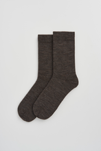 Load image into Gallery viewer, Deep Earth Brown Merino Socks: Deep Earth Brown / Medium (UK 8-10)
