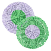 Load image into Gallery viewer, Lilac &amp; Green Raffia Placemats| Home Décor | Table Décor |
