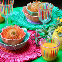 Load image into Gallery viewer, Pink &amp; Orange Paper Raffia Placemats for Table, Home Décor
