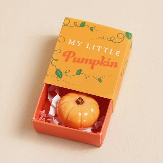 Tiny Matchbox Ceramic Token: Pumpkin