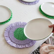 Load image into Gallery viewer, Lilac &amp; Green Raffia Placemats| Home Décor | Table Décor |
