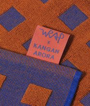 Load image into Gallery viewer, Squares Woven Terry Tea Towel – Burgundy/Blue
