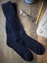 Load image into Gallery viewer, Alpaca Ribbed Socks Larger size: Charcoal grey / US 8-12 / UK 7-10 / EU 40-44
