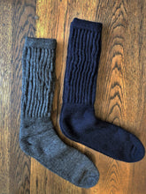 Load image into Gallery viewer, Alpaca Ribbed Socks Larger size: Charcoal grey / US 8-12 / UK 7-10 / EU 40-44
