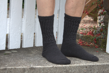 Load image into Gallery viewer, Alpaca Ribbed Socks Larger size: Charcoal grey / US 8-12 / UK 7-10 / EU 40-44
