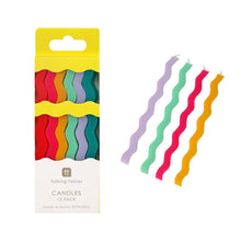 Load image into Gallery viewer, Colourful Wavy Tall Birthday Candle | 12 Pack | Birthday |
