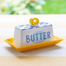 Load image into Gallery viewer, Blue Check Butter Dish | Everyday Kitchenware |
