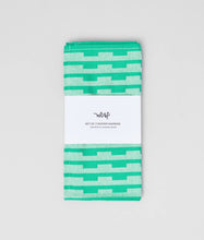 Load image into Gallery viewer, 'Stripes Turquoise/Natural' Napkin Set
