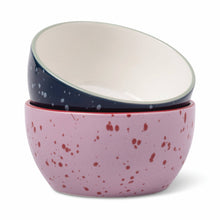 Load image into Gallery viewer, Here's How The Bella Dipping Bowls - Set of 2 - Navy &amp; Lilac Splatter

