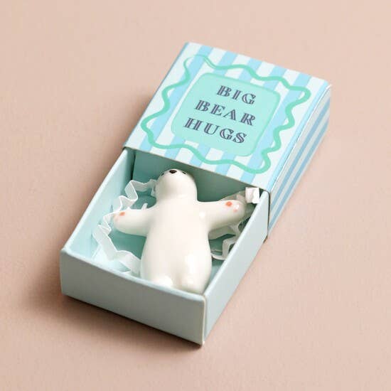 Big Bear Hugs Ceramic Token In A Matchbox