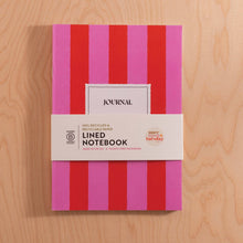 Load image into Gallery viewer, A5 Lined Notebook | Hot Pink Stripe
