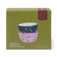 Load image into Gallery viewer, Here's How The Bella Dipping Bowls - Set of 2 - Navy &amp; Lilac Splatter
