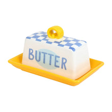 Load image into Gallery viewer, Blue Check Butter Dish | Everyday Kitchenware |
