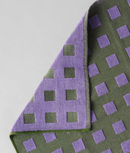 Load image into Gallery viewer, Squares Woven Terry Tea Towel – Olive/Lilac

