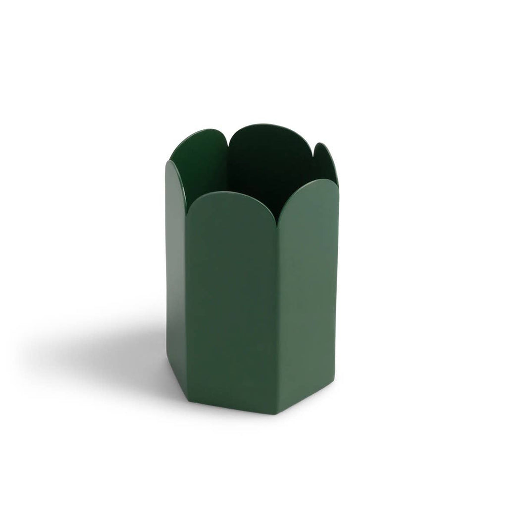 Scallop Edge Pen Pot: Green