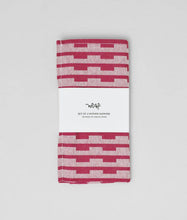 Load image into Gallery viewer, 'Stripes Burgundy/Natural' Napkin Set
