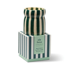 Load image into Gallery viewer, Cabana 6.5oz/184g Teal Striped Ceramic Candle - Isla Fresa

