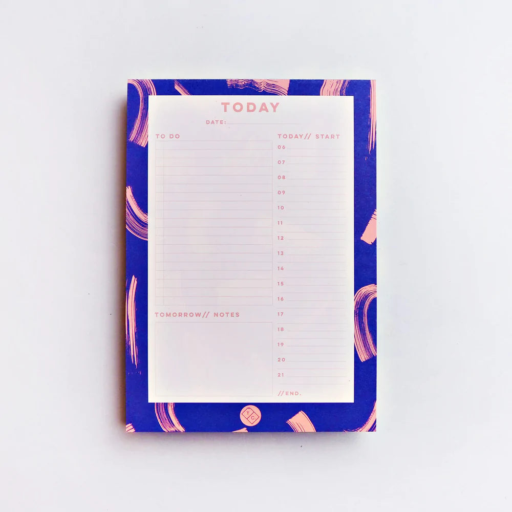 Blue Brush Daily Planner Pad