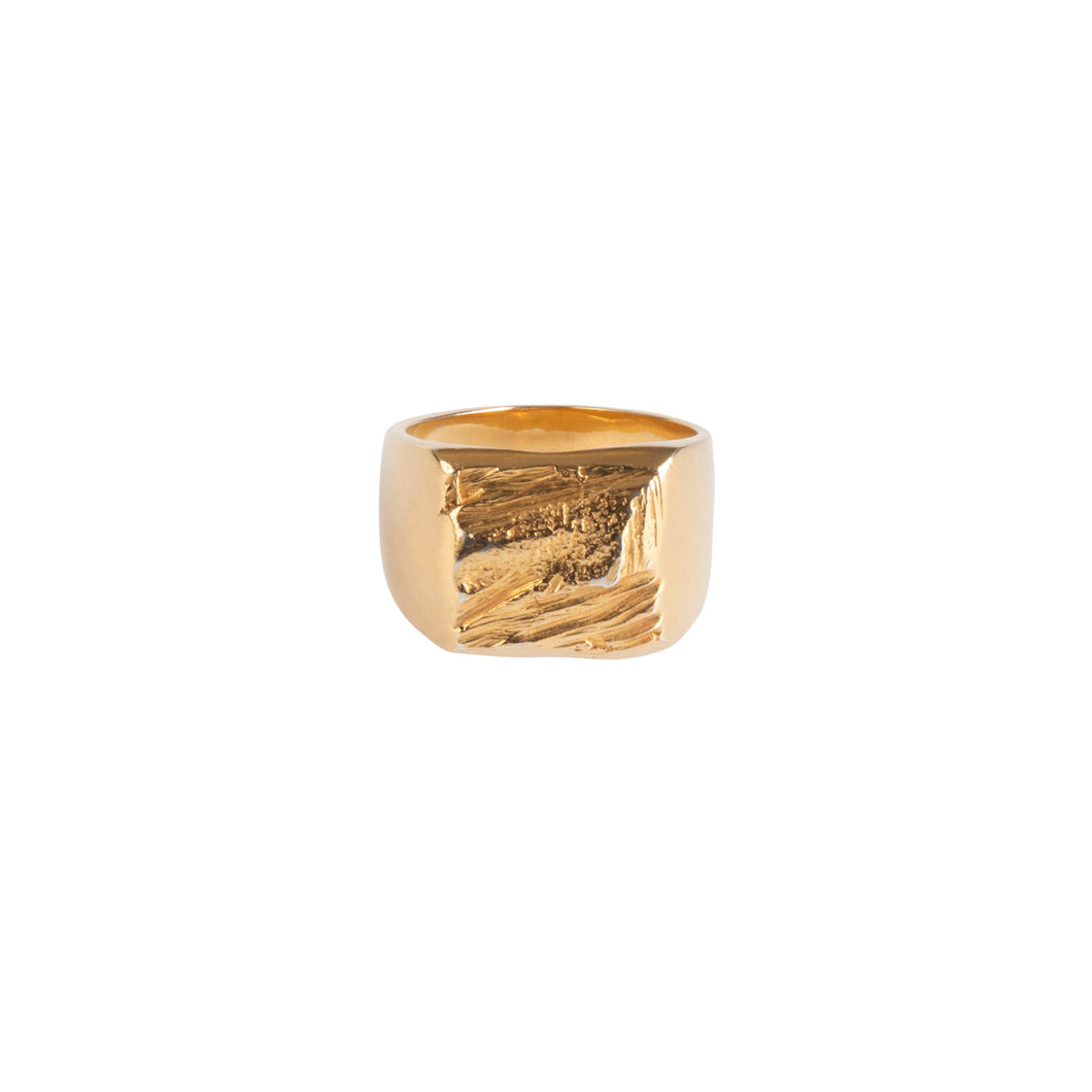 Lozen Ring 18 Carat Gold Plated Sterling Silver