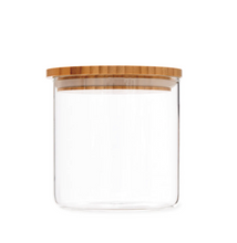 Load image into Gallery viewer, Glass storage jar with bamboo lid
