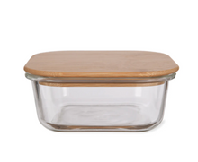Load image into Gallery viewer, Glass storage container with bamboo lid
