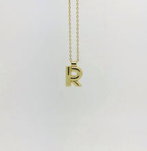 Load image into Gallery viewer, Chunky Baby “R” Gold Plated Sterling Silver Necklace
