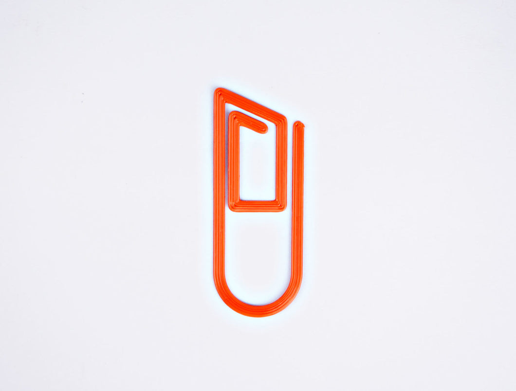 Giant Modern Paperclip Bookmark Orange