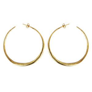 Large Gold Plated Sterling Silver Chenier Earrings