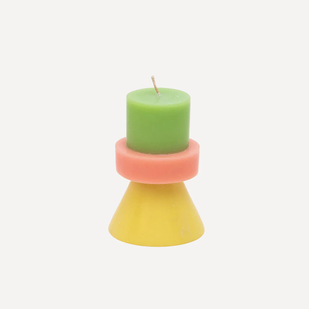 Stack Candle Lime, Coral, Yellow